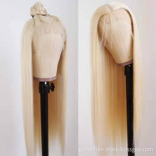 Natural blonde 613 full lace wig virgin hair pre plucked lace front wig brazilian human hair qingdao wigs for black women